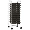 vidaXL Chariot de rangement mobile &agrave; 10 tiroirs Noir Plastique