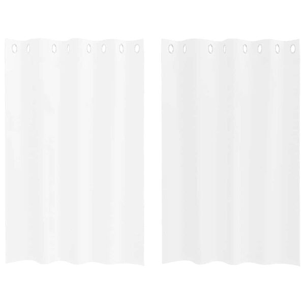 vidaXL Rideau en Voile 2 pcs Blanc 140 x 140 cm Polyester