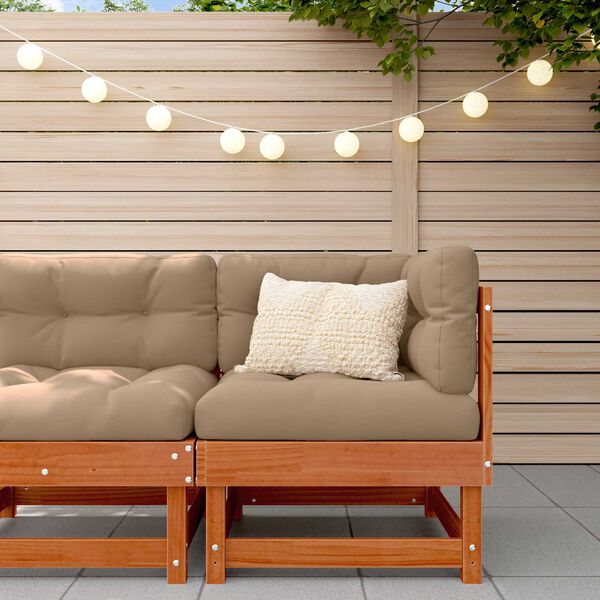 vidaXL Canap&eacute; d'angle de jardin Pin massif Brun Cir&eacute;