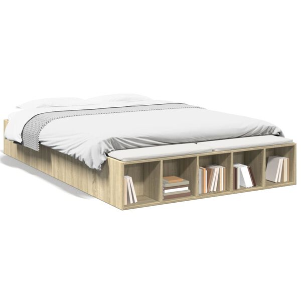 vidaXL Cadre de lit sans matelas ch&ecirc;ne sonoma 140x200 cm