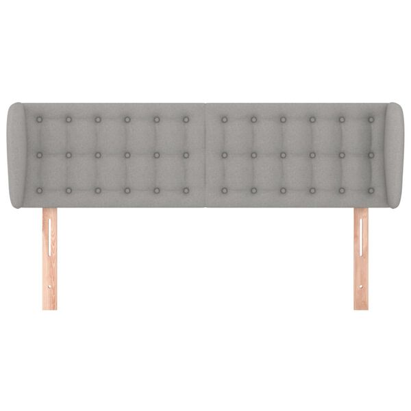 vidaXL T&ecirc;te de lit avec oreilles Gris clair 147x23x78/88 cm Tissu