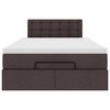 VidaXL Cadre de lit ottoman avec matelas marron fonc&eacute; 120x190 cm tissu