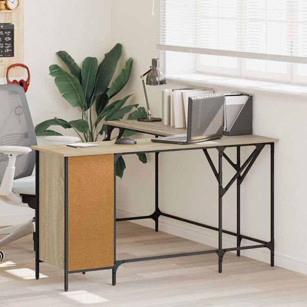 vidaXL Bureau chêne sonoma 141x141x75 cm bois d'ingénierie