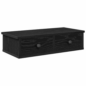 vidaXL &Eacute;tag&egrave;re murale avec tiroirs noir 60x28x15 cm bois d'ing&eacute;nierie