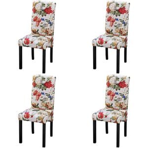 vidaXL Chaises &agrave; manger lot de 4 multicolore tissu