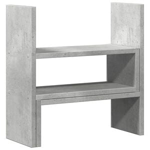 vidaXL Organisateur de bureau r&eacute;glable gris b&eacute;ton bois d'ing&eacute;nierie