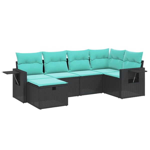 vidaXL Salon de jardin avec coussins 6 pcs marron r&eacute;sine tress&eacute;e