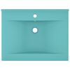 vidaXL Lavabo avec trou de robinet Vert clair mat 60x46 cm C&eacute;ramique