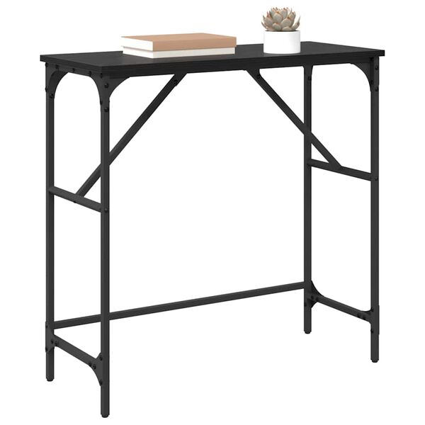 vidaXL Table console Ch&ecirc;ne noir 75 x 32 x 75 cm Bois d'ing&eacute;nierie