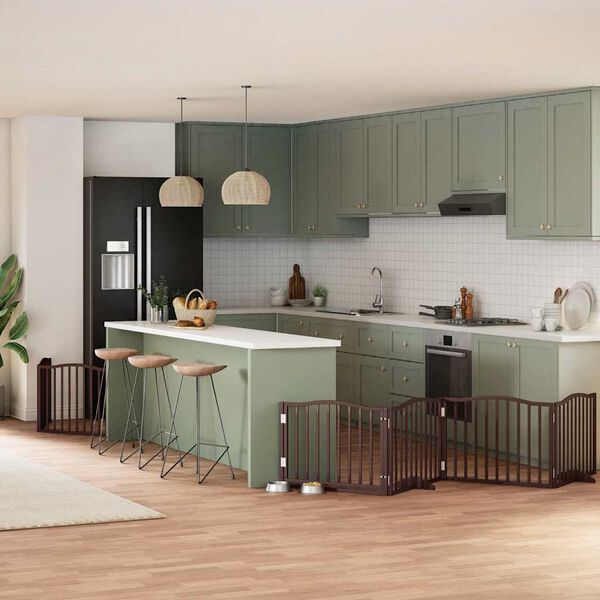 vidaXL Barri&egrave;re pour chien porte pliable 8 panneaux bois de peuplier