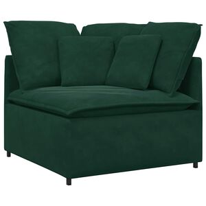 vidaXL Module d'angle pour canap&eacute; modulable avec coussins vert fonc&eacute; 100 cm