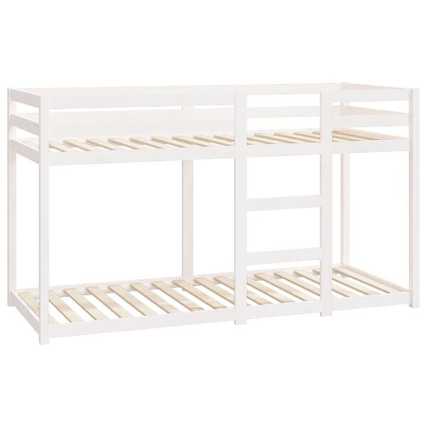 vidaXL Lit superpos&eacute; sans matelas blanc 75x190 cm bois de pin massif
