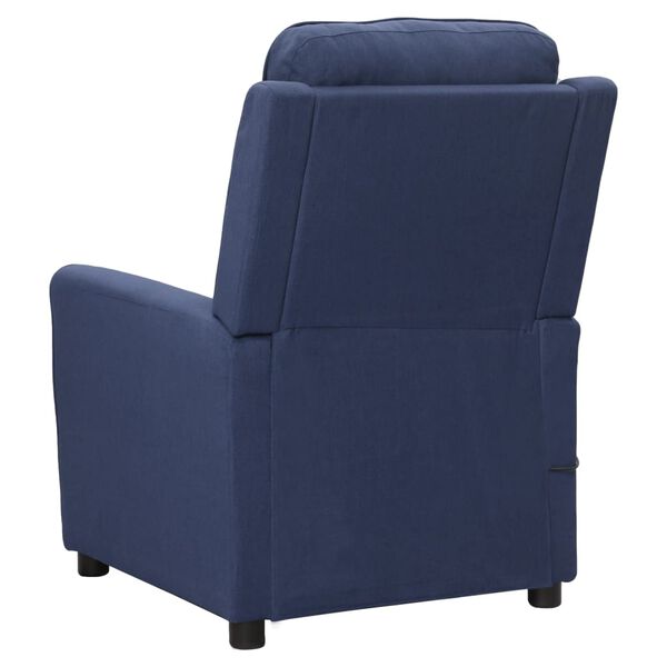 vidaXL Fauteuil de massage Bleu Tissu