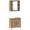 vidaXL Meubles de salle de bain 3 pcs Marron Bois d'ing&eacute;nierie