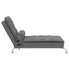 vidaXL Chaise longue de massage avec traversin gris foncé tissu