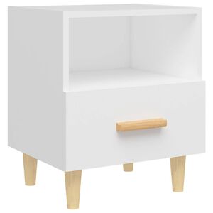 vidaXL Table de chevet Blanc 40x35x47 cm