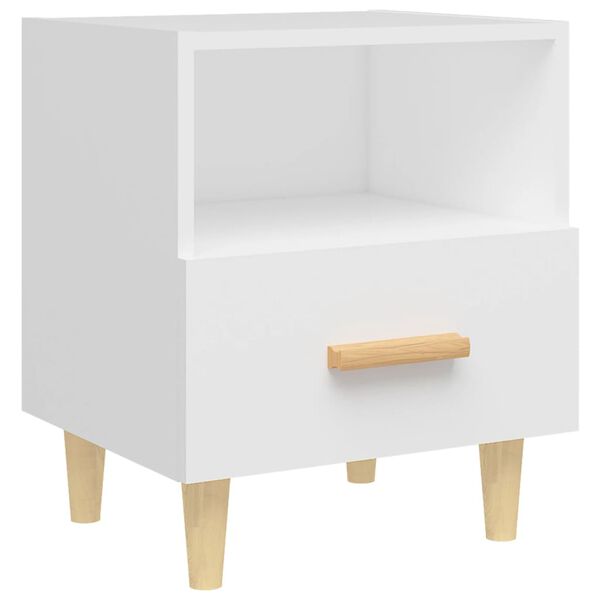 vidaXL Table de chevet Blanc 40x35x47 cm