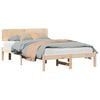 vidaXL Cadre de lit avec t&ecirc;te de lit Naturel 135 x 190 cm Pin massif