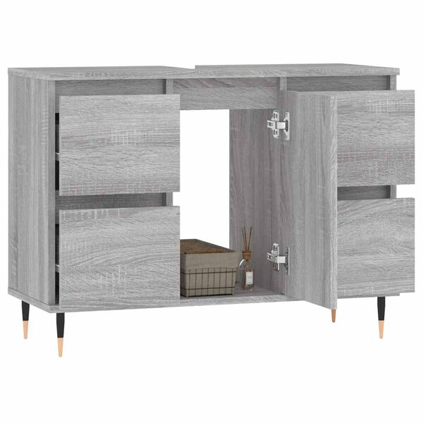 vidaXL Armoire salle de bain sonoma gris 80x33x60 cm bois d'ing&eacute;nierie