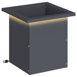 vidaXL Jardini&egrave;re de jardin avec LED Anthracite 30 x 30 x 30 cm Acier