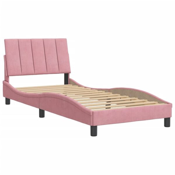 vidaXL Cadre de lit sans matelas Hanko rose 80x200 cm velours