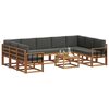 vidaXL Ensemble de canap&eacute;s d'ext&eacute;rieur 10 pcs Naturel et Anthracite