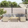 vidaXL Canap&eacute; de jardin avec coussins beige r&eacute;sine tress&eacute;e