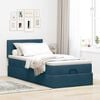 vidaXL Cadre de lit ottoman avec matelas bleu fonc&eacute; 90x190 cm velours