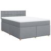 vidaXL Sommier &agrave; lattes de lit avec matelas Gris clair 140x190cm Tissu