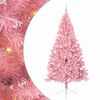 vidaXL Sapin de No&euml;l artificiel pr&eacute;-&eacute;clair&eacute; Rose 240 cm PVC
