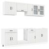 vidaXL Ensemble de 8 meubles de cuisine "Lucca" en bois d'ing&eacute;nierie blanc brillant
