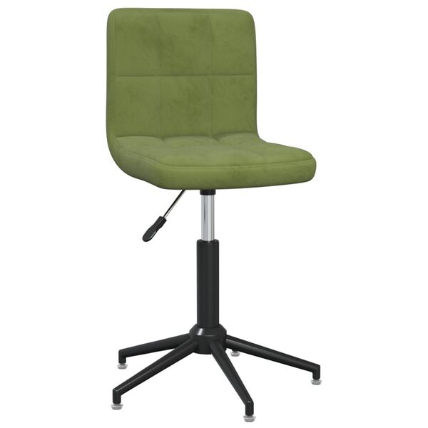 vidaXL Chaise pivotante de salle &agrave; manger Vert clair Velours