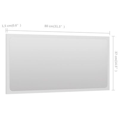 vidaXL Miroir de salle de bain Blanc 80x1,5x37 cm Aggloméré