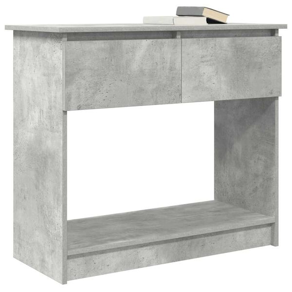 vidaXL Table console avec tiroirs gris béton 85,5x38,5x74,5 cm