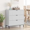 vidaXL Buffet Blanc brillant 79,5 x 33 x 82 cm Bois d'ing&eacute;nierie