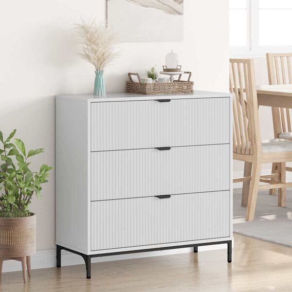 vidaXL Buffet Blanc brillant 79,5 x 33 x 82 cm Bois d'ing&eacute;nierie