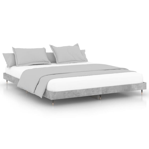 vidaXL Cadre de lit sans matelas gris b&eacute;ton 120x200 cm