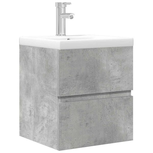 vidaXL Ensemble de meubles de salle de bain 2 pcs gris béton