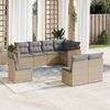 vidaXL Salon de jardin avec coussins 8pcs m&eacute;lange beige r&eacute;sine tress&eacute;e