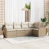 vidaXL Ensemble de canap&eacute; de jardin Beige polyrotin