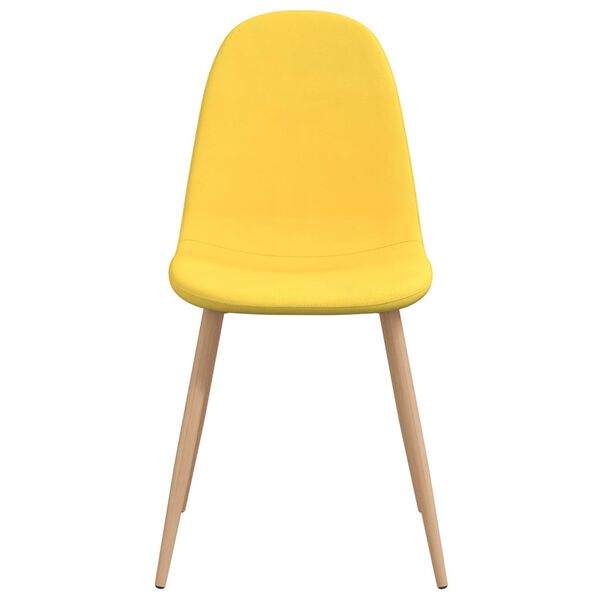 vidaXL Chaises &agrave; manger lot de 4 jaune moutarde tissu