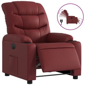 vidaXL Fauteuil inclinable &eacute;lectrique Rouge bordeaux Similicuir