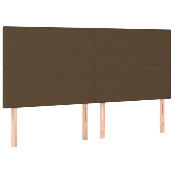vidaXL T&ecirc;te de lit marron fonc&eacute; 160 x 5 x 118/128 cm Tissu