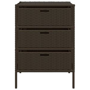 vidaXL Armoire de rangement de jardin marron 55x59x80cm r&eacute;sine tress&eacute;e