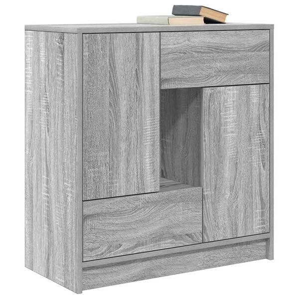 vidaXL Buffet avec tiroirs et portes sonoma gris 70,5x34x74,5 cm