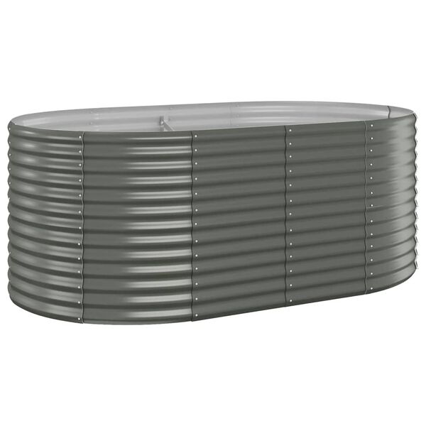 vidaXL Lit sur&eacute;lev&eacute; de jardin Acier galvanis&eacute; 175x100x68cm gris