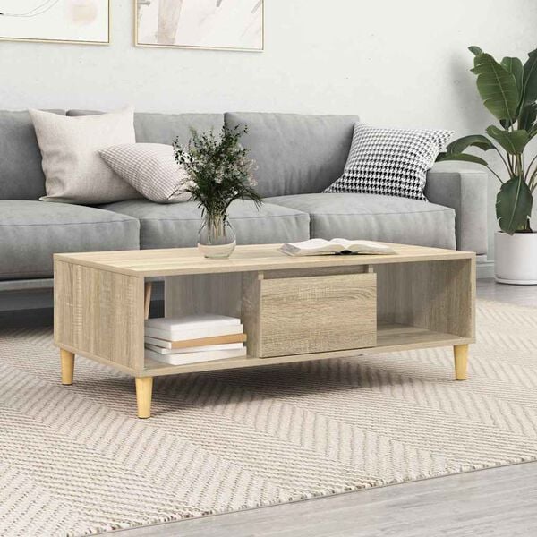 vidaXL Table basse Chêne Sonoma 103,5 x 60 x 35 cm Bois d'ingénierie