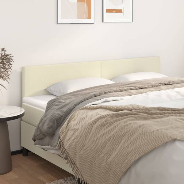 vidaXL T&ecirc;tes de lit Cr&egrave;me 200x5x78/88 cm Similicuir