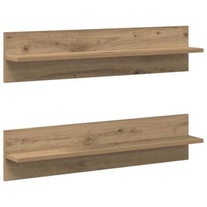 vidaXL &Eacute;tag&egrave;re Murale 2 pc Ch&ecirc;ne artisanal 80 x 11,5 x 18 cm