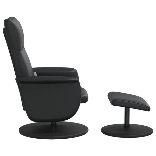 vidaXL Fauteuil inclinable de massage avec repose-pied noir similicuir